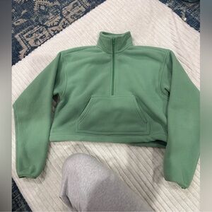 TNA Sage Green Women's Quarter-Zip Sweater